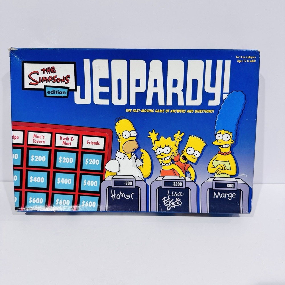 The Simpsons Jeopardy Board Game 2003‎ Pressman Complete